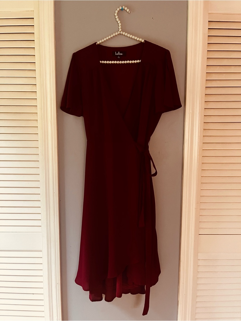 Lulu's Deep Wine Wrap Dress
